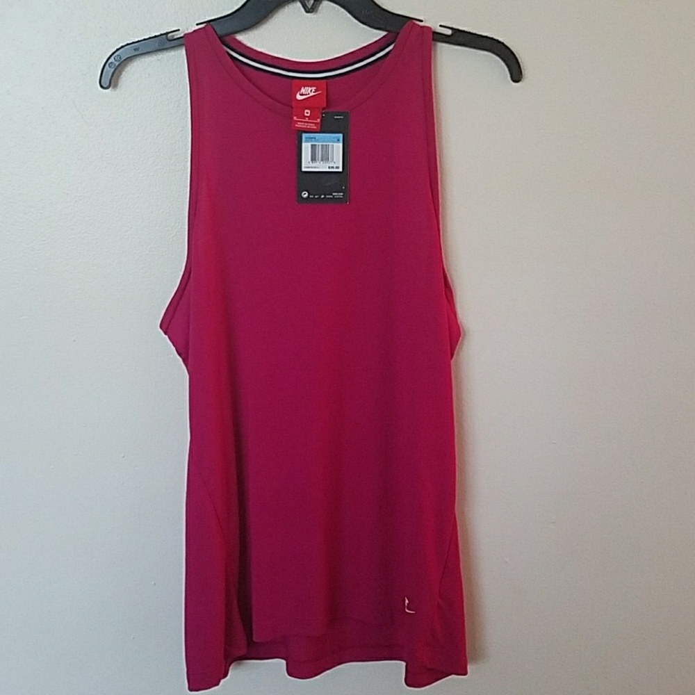 Nike Athletic Tank Top Size S Dark Pink Fushia Gym Running Sport NEW $35